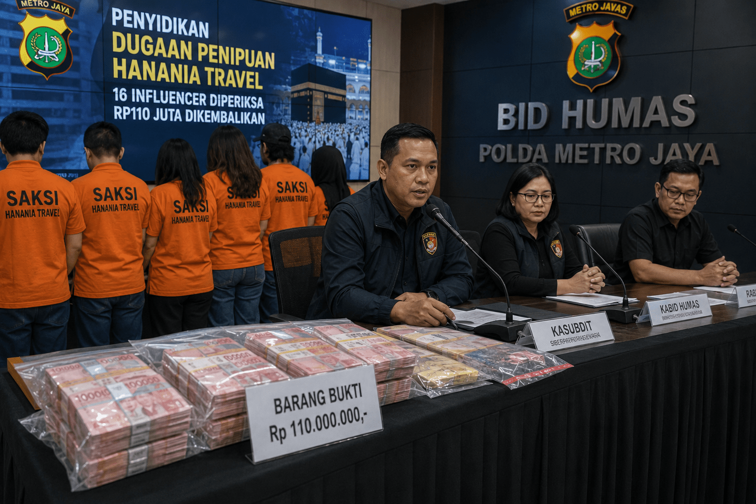Kasus Hanania Travel: Polisi Periksa 16 Influencer, Rp110 Juta Diserahkan Jadi Barang Bukti