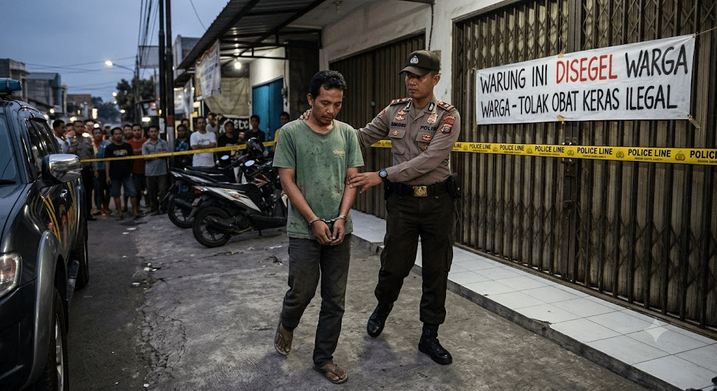 Polisi Tangkap Penjual Obat Keras di Jagakarsa Setelah Warung Disegel Warga
