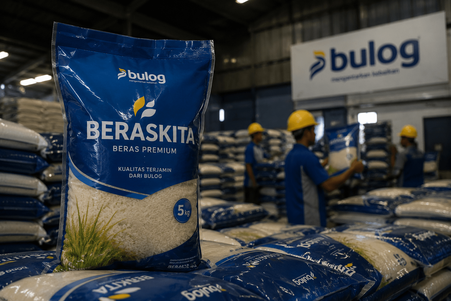 Bulog Perkenalkan Beraskita dengan Kemasan Baru, Dominasi Warna Biru