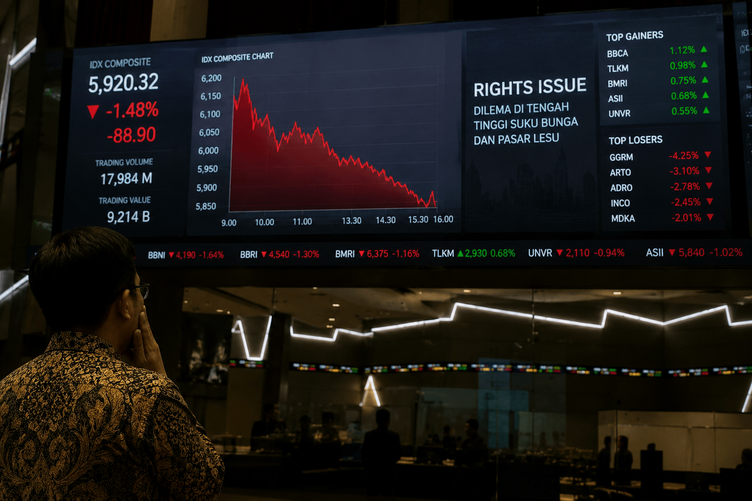 Rights Issue Terjepit Suku Bunga Tinggi dan Pasar Saham Lesu