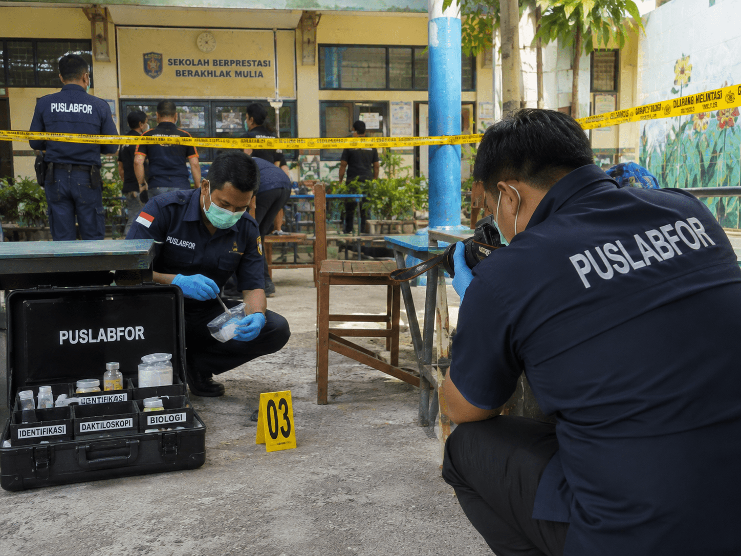 Sampel DNA Serta 30 Barang Bukti dari Sekolah Diambil
