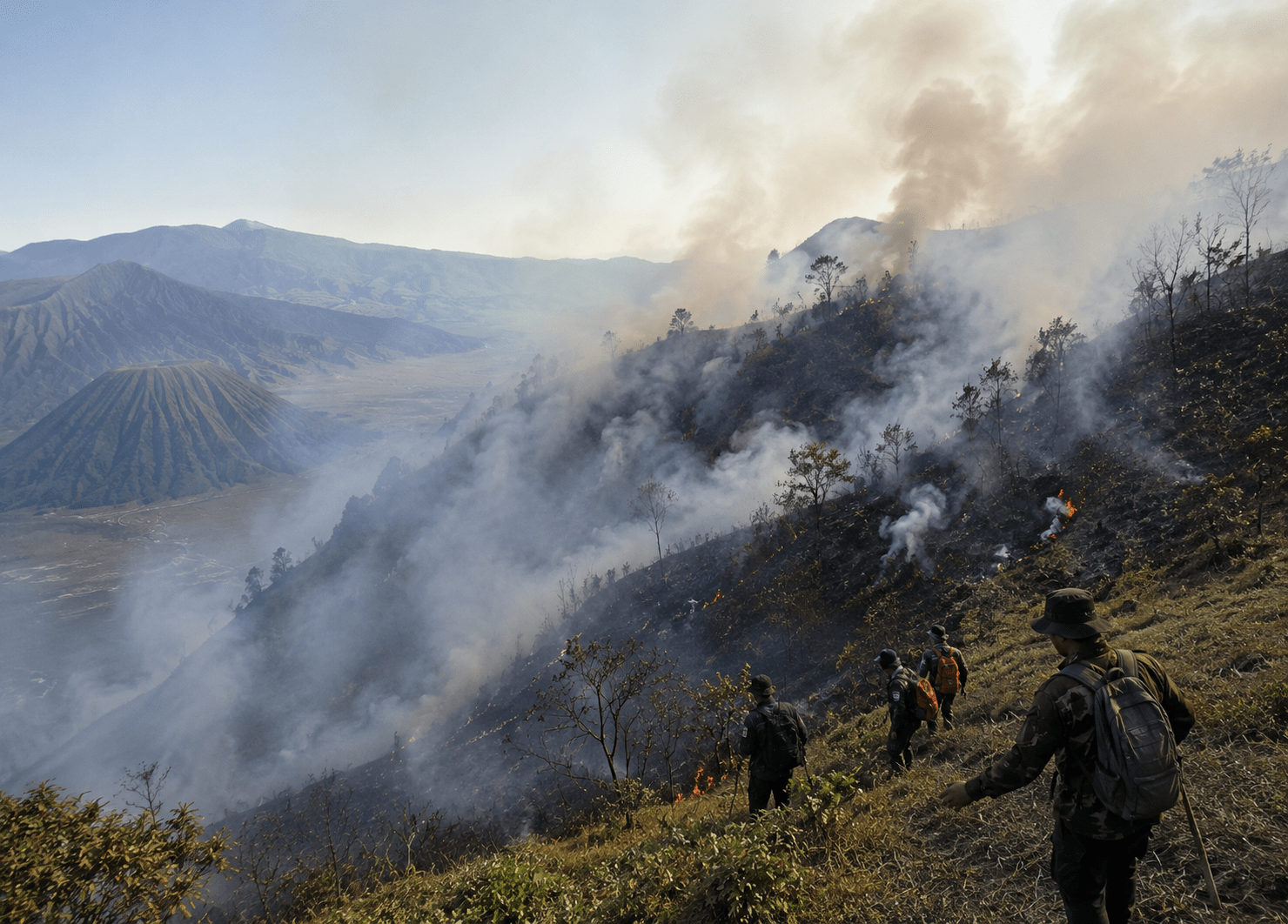 Kebakaran Hutan di Gunung Bromo Kembali Meluas 